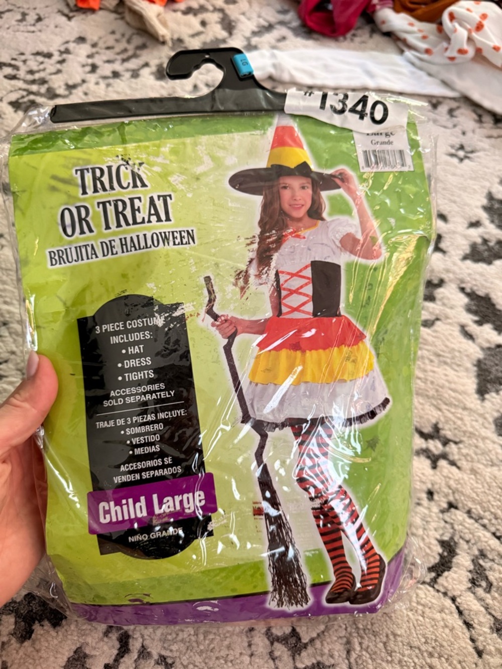 Child Large Witch Costume - Red, Yellow, White